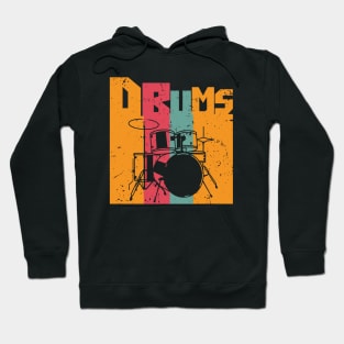 Vintage Retro Drums Gift Drumming Drums Lovers Gift Hoodie